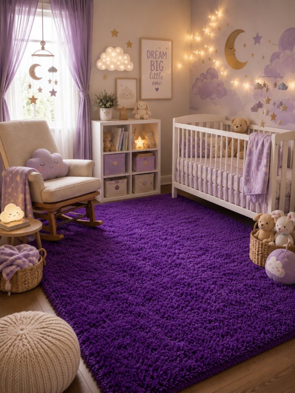 Rug - Purple Area Rug Accent Carpet - Size 4x6 - Machine Washable - Picture 3 of 5